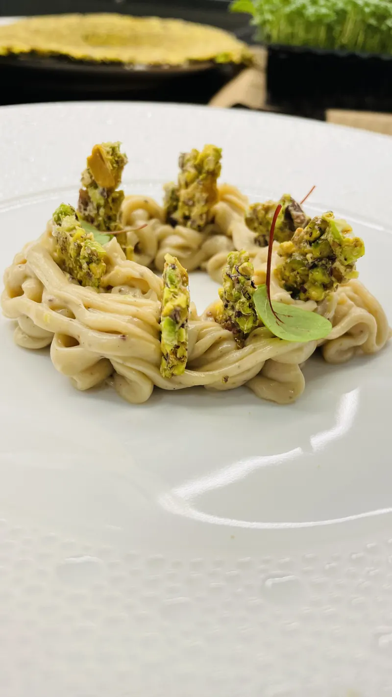 Pistachio in three textures