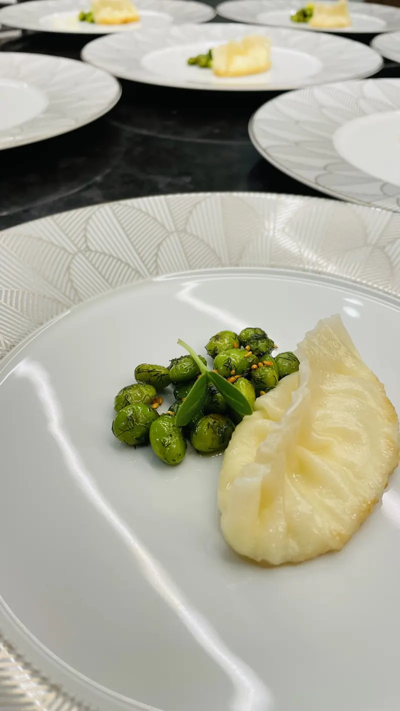 Fresh pasta, shrimp, edamame