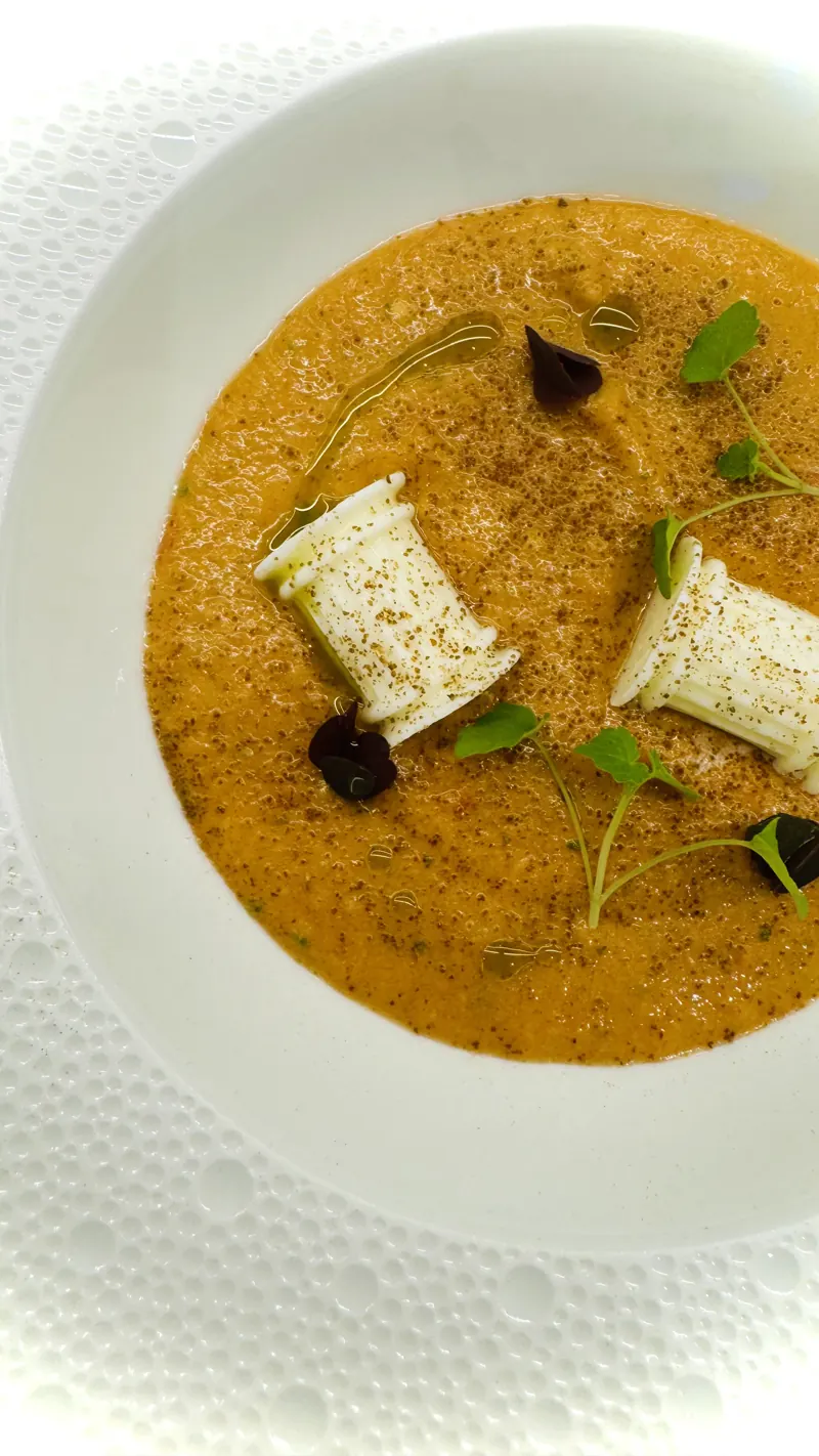 Gazpacho, feta mousse