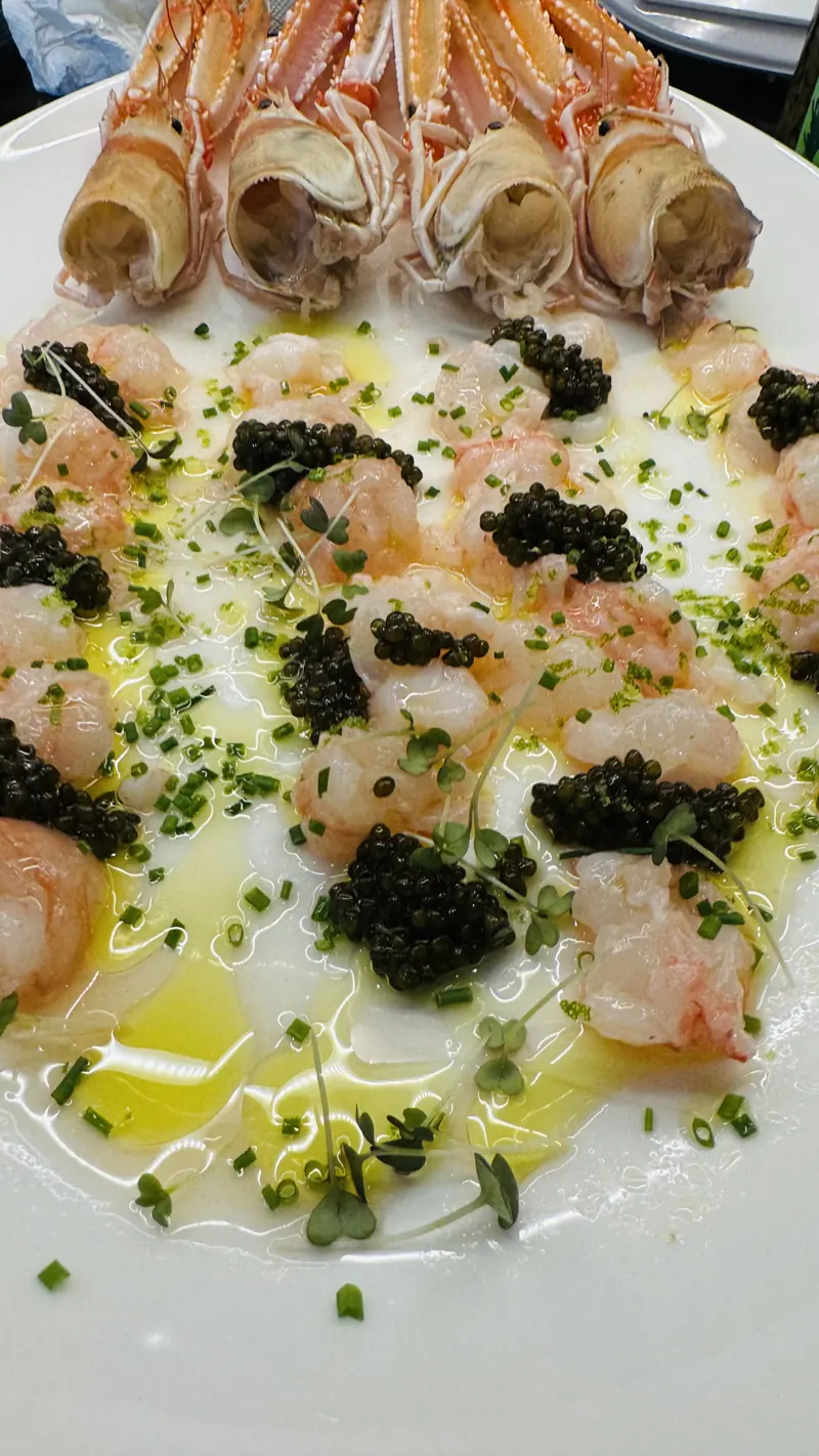 Langoustine, Oscietra caviar, herb oil