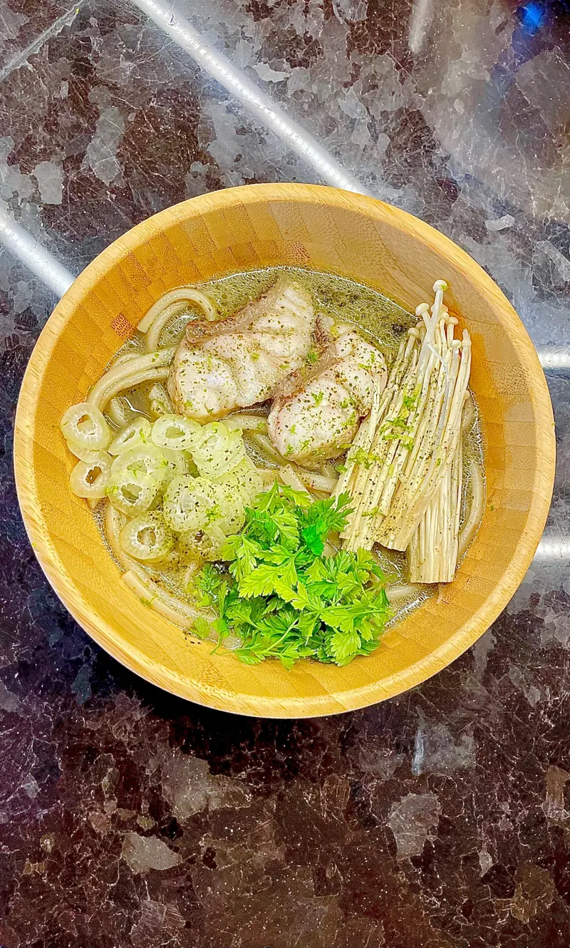 Soba, grouper, dashi